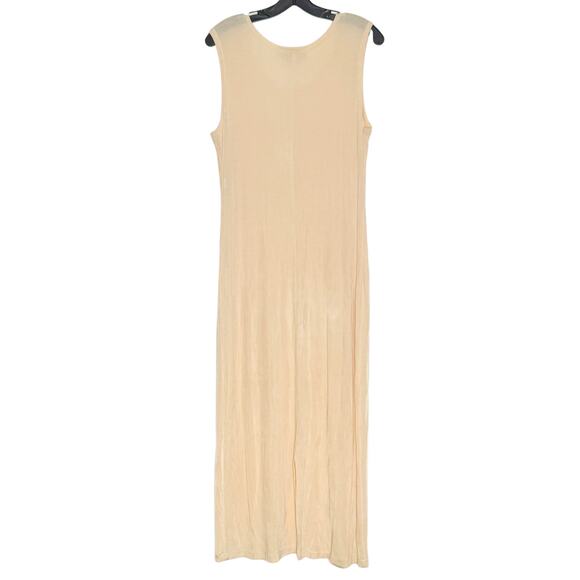 Double D Ranch Dress Maxi Slinky Y2K Minimalist Cottagecore Boho Yellow Small - Picture 5 of 5
